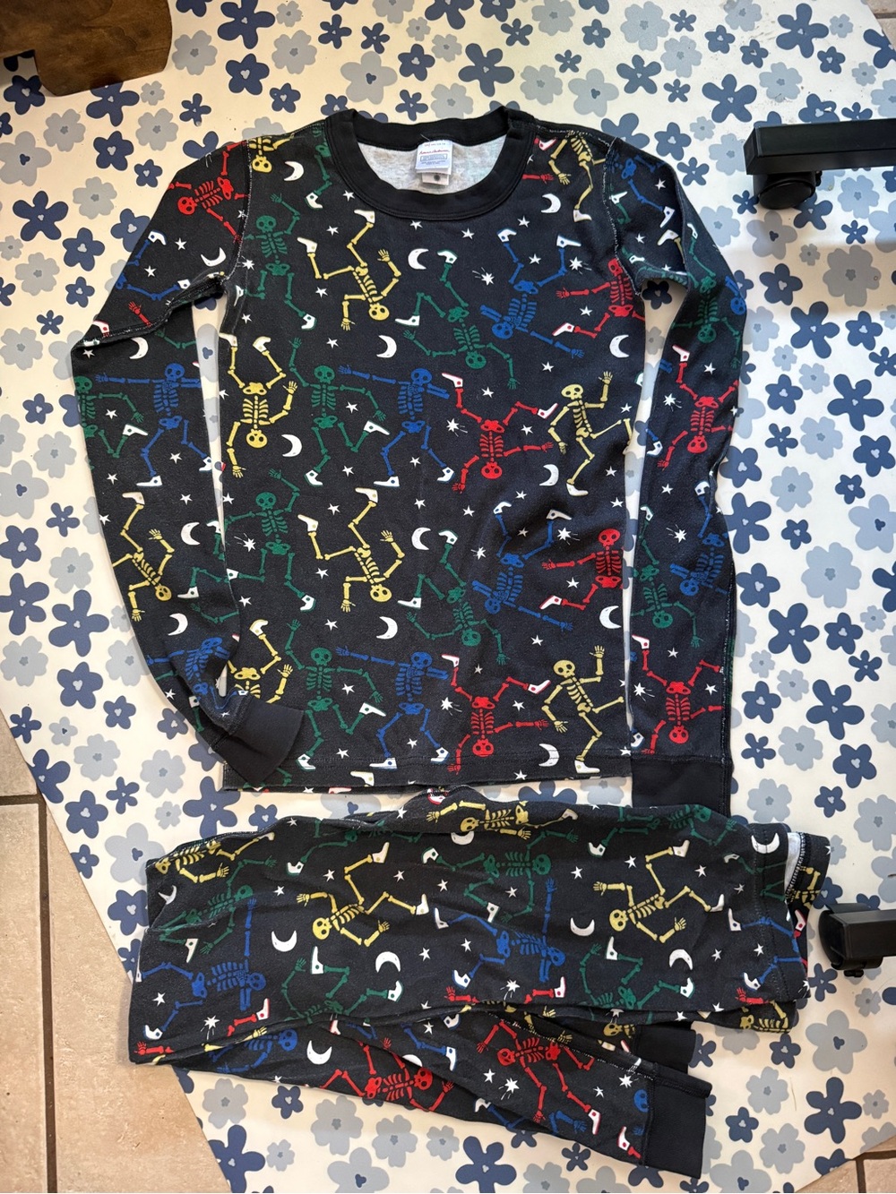 Hanna Andersson Organic Cotton Skeleton Pajama Set Youth/Child 14/160cm Black